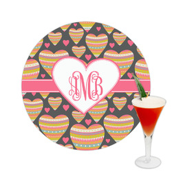 Hearts Printed Drink Topper -  2.5" (Personalized)