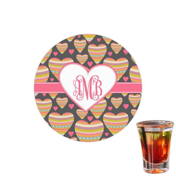 Custom Hearts Printed Drink Topper - 1.5" (Personalized)