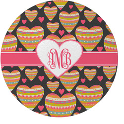 Hearts Round Glass Cutting Board (Personalized)