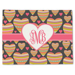 Hearts Single-Sided Linen Placemat - Single w/ Monogram