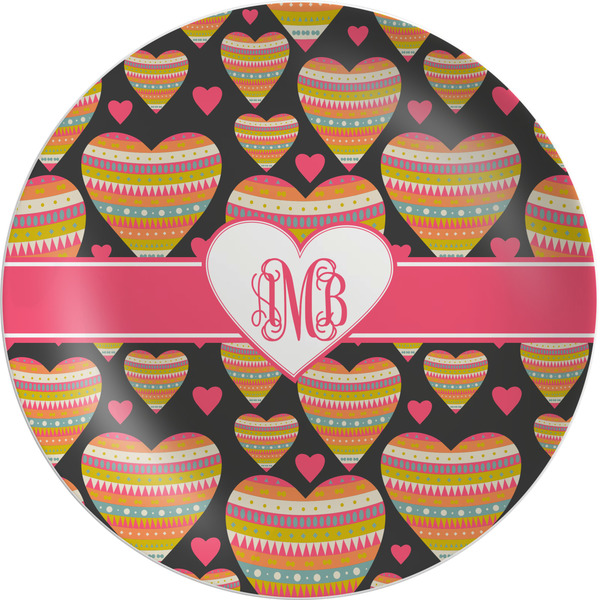 Custom Hearts Melamine Plate - 10" (Personalized)