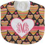 Hearts Velour Baby Bib w/ Monogram