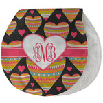 Hearts Burp Pad - Velour w/ Monogram