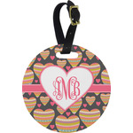 Hearts Plastic Luggage Tag - Round (Personalized)