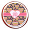 Hearts Printed Icing Circle - Large - On Cookie