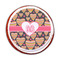 Hearts Printed Icing Circle - Medium - On Cookie