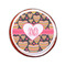 Hearts Printed Icing Circle - Small - On Cookie