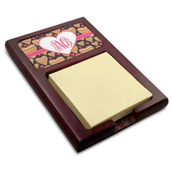 Hearts Red Mahogany Sticky Note Holder (Personalized)