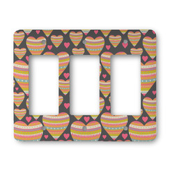 Hearts Rocker Style Light Switch Cover - Three Switch