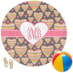 Hearts Round Beach Towel (Personalized)