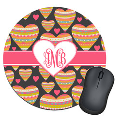 Hearts Round Mouse Pad (Personalized)