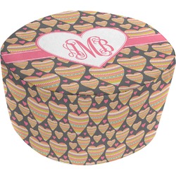 Hearts Round Pouf Ottoman (Personalized)