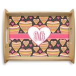 Hearts Natural Wooden Tray - Large (Personalized)