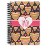 Hearts Spiral Notebook - 7x10 w/ Monogram