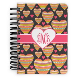 Hearts Spiral Notebook - 5x7 w/ Monogram