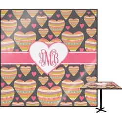 Hearts Square Table Top - 24" (Personalized)