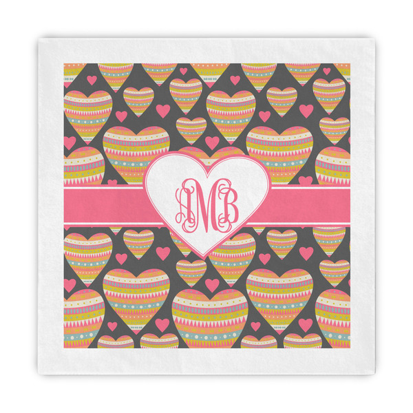 Custom Hearts Standard Decorative Napkins (Personalized)