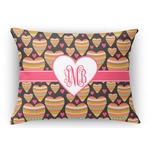Hearts Rectangular Throw Pillow Case (Personalized)
