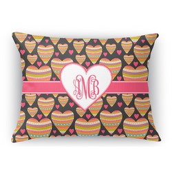 Hearts Rectangular Throw Pillow Case (Personalized)
