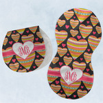 Hearts Burp Pads - Velour - Set of 2 w/ Monogram