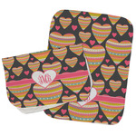 Hearts Burp Cloths - Fleece - Set of 2 w/ Monogram