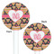 Hearts White Plastic 5.5" Stir Stick - Double Sided - Round - Front & Back