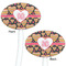 Hearts White Plastic 7" Stir Stick - Double Sided - Oval - Front & Back