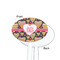 Hearts White Plastic 7" Stir Stick - Single Sided - Oval - Front & Back