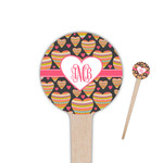 Hearts 4" Round Wooden Food Picks - Single Sided (Personalized)