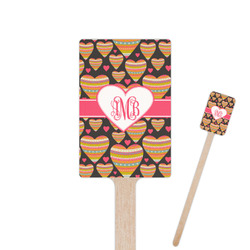 Hearts 6.25" Rectangle Wooden Stir Sticks - Double Sided (Personalized)