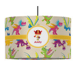 Dragons 12" Drum Pendant Lamp - Fabric (Personalized)