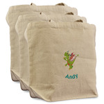 Dragons Reusable Cotton Grocery Bags - Set of 3 (Personalized)