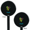 Dragons Black Plastic 5.5" Stir Stick - Double Sided - Round - Front & Back