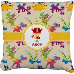 Dragons Faux-Linen Throw Pillow 26" (Personalized)