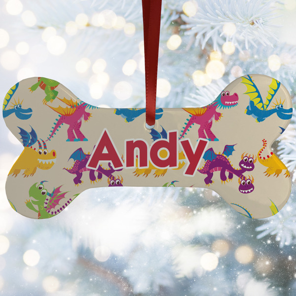 Custom Dragons Ceramic Dog Ornament w/ Name or Text