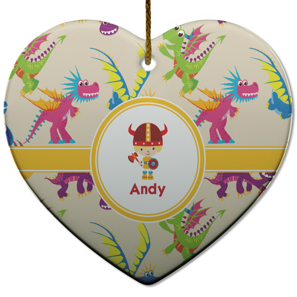 Custom Dragons Heart Ceramic Ornament w/ Name or Text