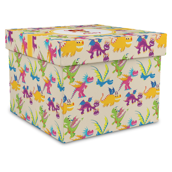 Custom Dragons Gift Box with Lid - Canvas Wrapped - X-Large (Personalized)