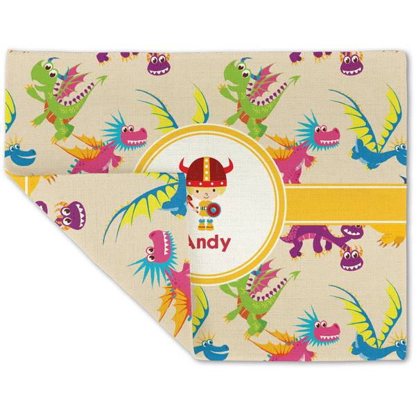 Custom Dragons Double-Sided Linen Placemat - Single w/ Name or Text