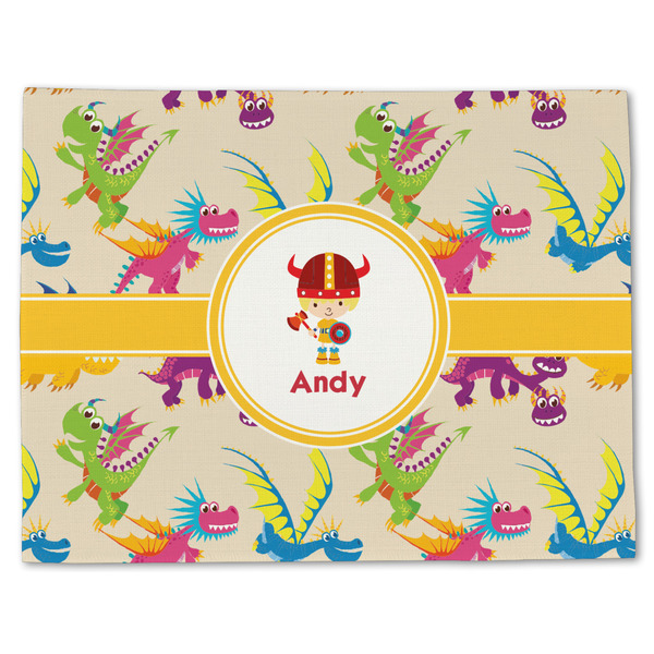 Custom Dragons Single-Sided Linen Placemat - Single w/ Name or Text