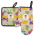 Dragons Left Oven Mitt & Pot Holder Set w/ Name or Text