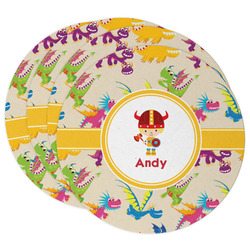 Dragons Round Paper Coasters w/ Name or Text