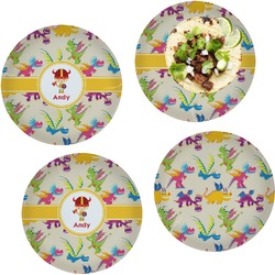 Dragons Set of 4 Glass Lunch / Dinner Plate 10" (Personalized)