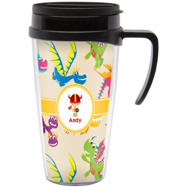 Custom Dragons Acrylic Travel Mug with Handle (Personalized)