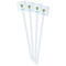 Dragons White Plastic Stir Stick - Double Sided - Square - Front