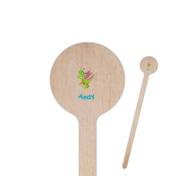 Custom Dragons 7.5" Round Wooden Stir Sticks - Double Sided (Personalized)