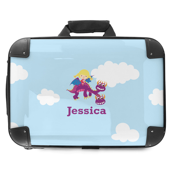 Custom Girl Flying on a Dragon Hard Shell Briefcase - 18" (Personalized)