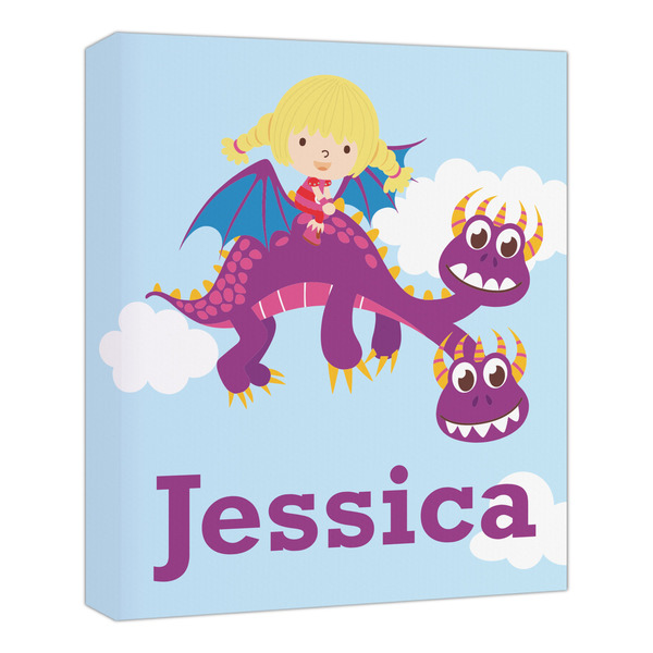 Custom Girl Flying on a Dragon Canvas Print - 20x24 (Personalized)