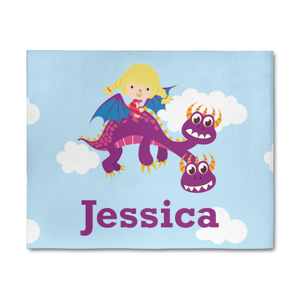 Custom Girl Flying on a Dragon 8' x 10' Patio Rug (Personalized)