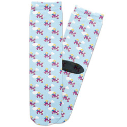 Girl Flying on a Dragon Adult Crew Socks