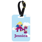 Girl Flying on a Dragon Metal Luggage Tag w/ Name or Text